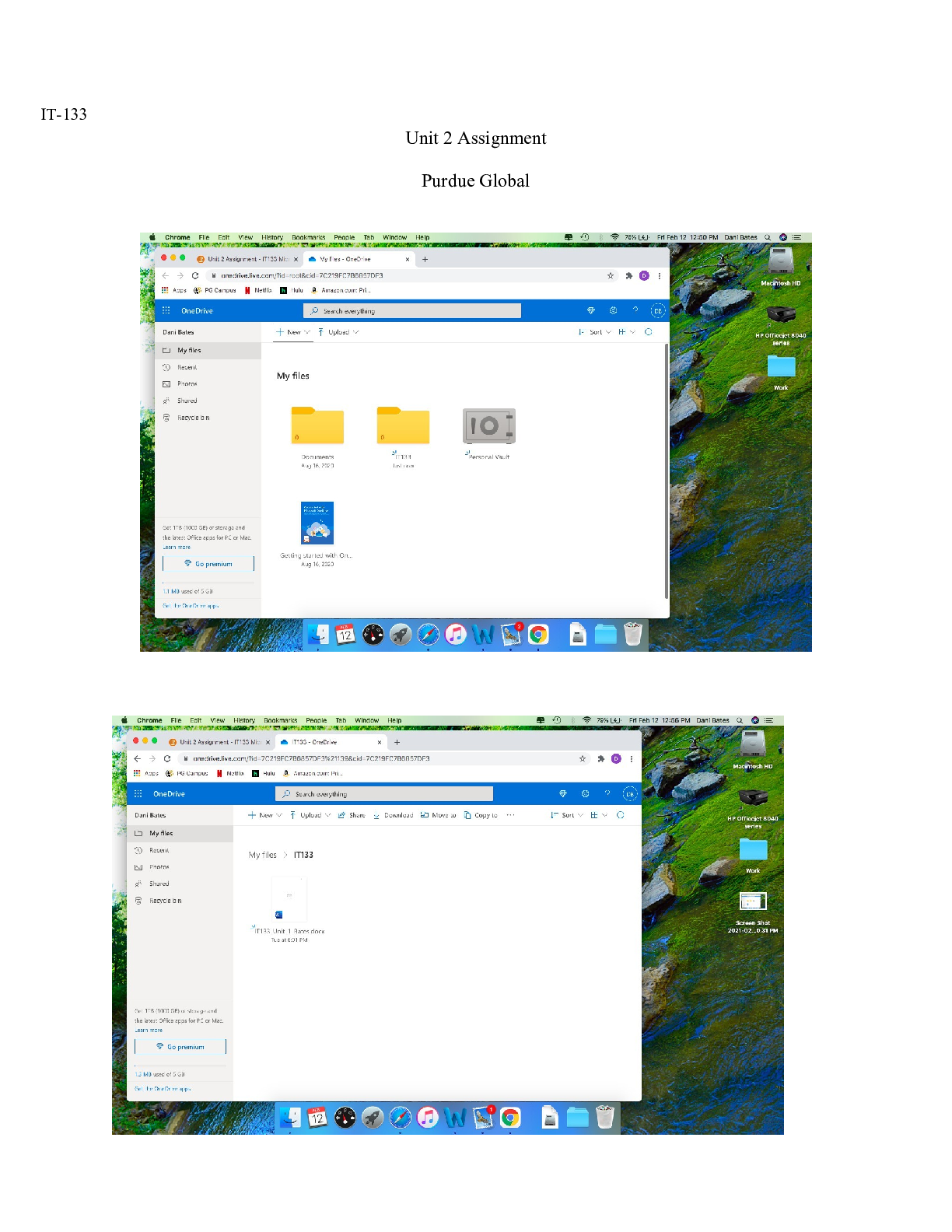 Preview image for IT 133 Unit 2 Bates.docx(1)    IT-133  Unit 2 Assignment Purdue Global   Reflection  To do